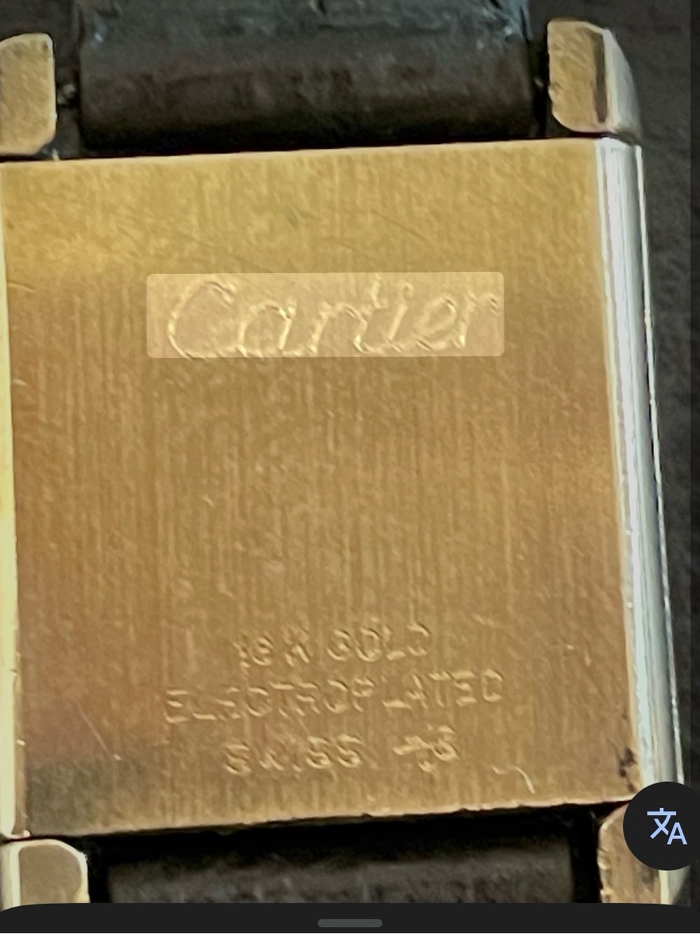 1970’s Vintage Must De Cartier Tank, Gold Plated, Sapphire Cabochon, Manual Wind - Picture 2 of 15